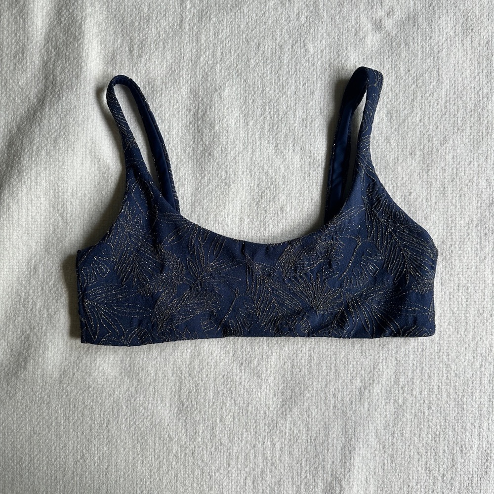 Skatie Midnight Blue Bra with Gold Accents